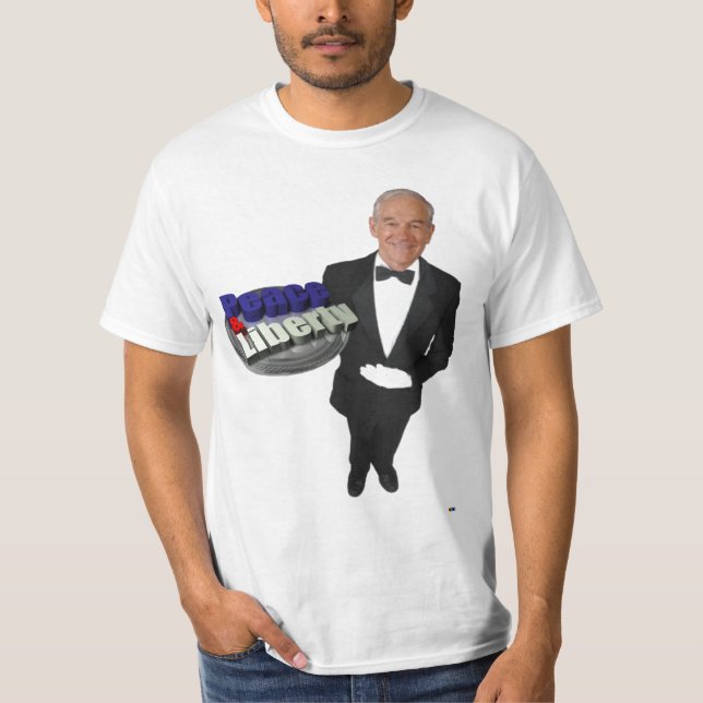 Camiseta Paz & liberdade de Ron Paul (Frente)