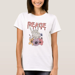Camiseta Paz - Mão esquelética