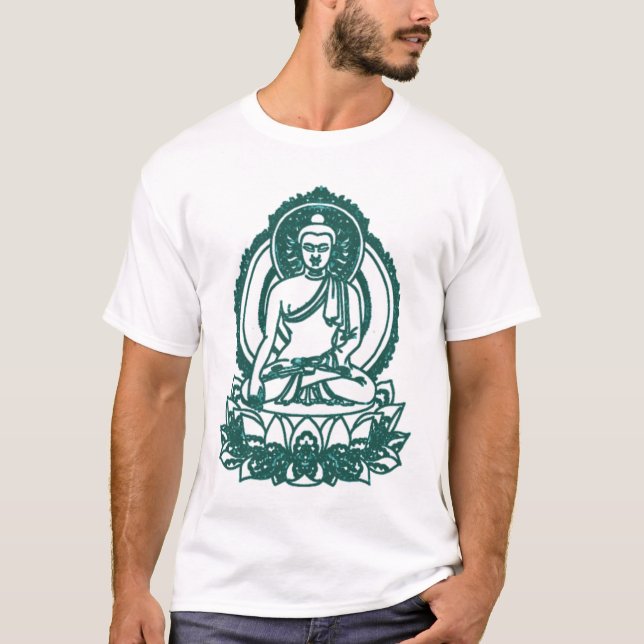 CAMISETA PAZ MEDITATING DE ASSENTO DE BUDDHA (Frente)