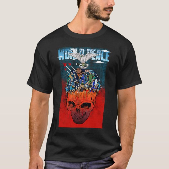Camiseta Paz Mundial Apocalyptic Nuclear Fallout Dystopia 1 (Frente)