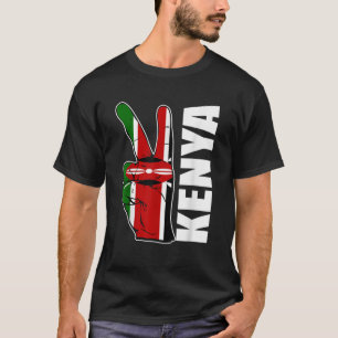 Camiseta Paz Na Bandeira Do Quênia Com Símbolo Vitória De A