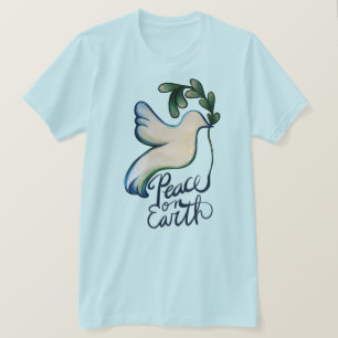 Camiseta Paz na Terra pomba da esperança arte pacífica