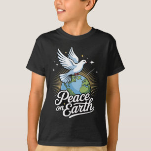 Camiseta Paz na Terra Pombo e Globo Fé Natal