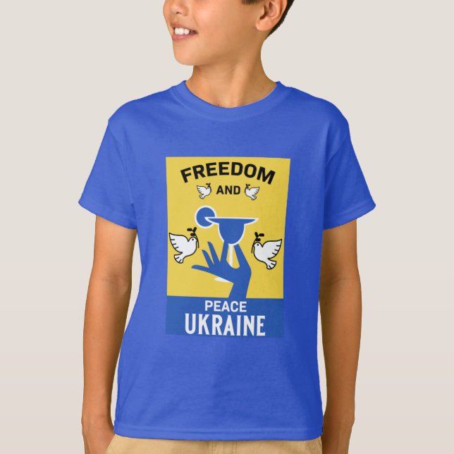 Camiseta Paz Na Ucrânia - Amor E Apoio (Frente)