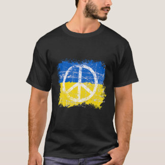 Camiseta Paz Na Ucrânia Bandeira Prende A Paz Na Ucrânia