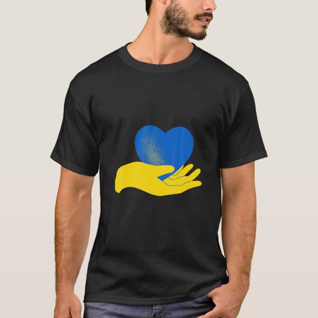 Camiseta Paz Na Ucrânia Dove. Fique Com A Ucrânia. Suporte (Frente)