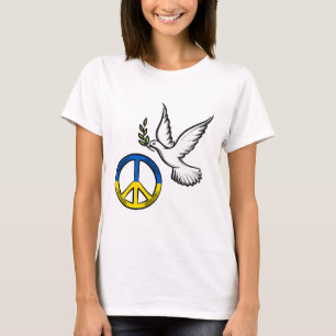 Camiseta Paz Na Ucrânia Eu Apoio A Ucrânia Ucrânia Pombo