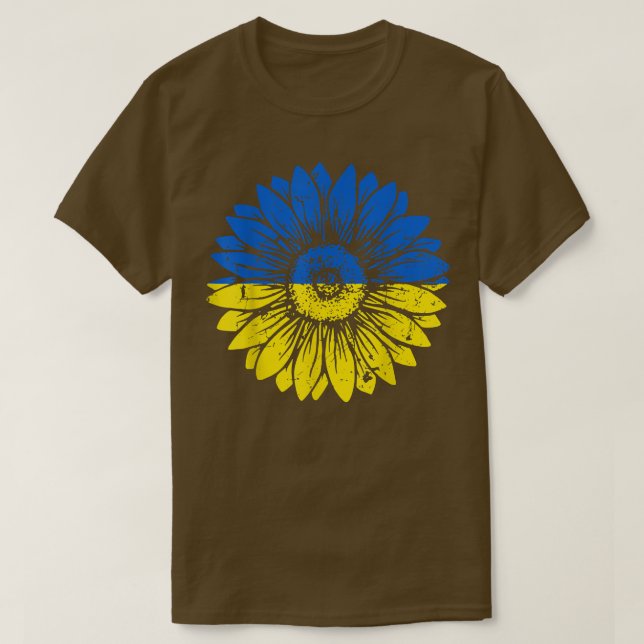 Camiseta Paz Na Ucrânia Girassol Verde E Yo Perturbado (Frente do Design)