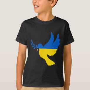 Camiseta Paz Na Ucrânia Pombo. Ficar Com A Ucrânia. Liberda
