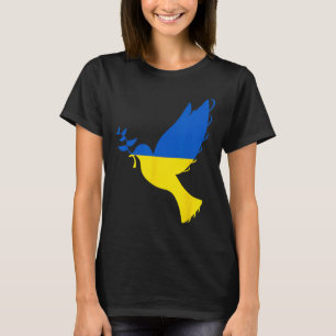 Camiseta Paz Na Ucrânia Pombo. Fique Com A Ucrânia. Apoio