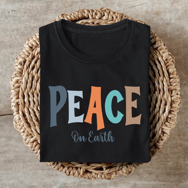 Camiseta Paz No Natal Cristão Da Terra (Criador carregado)