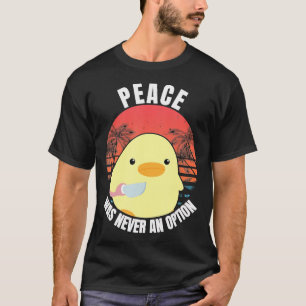 Camiseta Paz Nunca Foi Uma Opção - Pato Com Faca Pato W