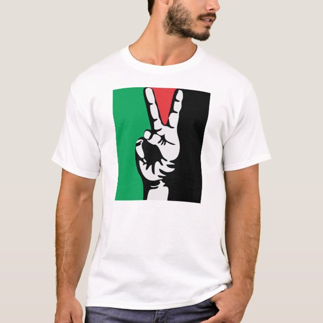 Camiseta paz para a bandeira de Palestina (Frente)