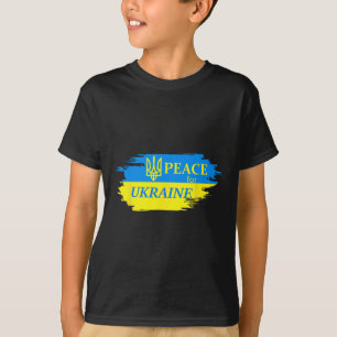 Camiseta Paz Para a Ucrânia Bandeira Ucraniana Logotipo da