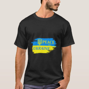 Camiseta Paz Para a Ucrânia Bandeira Ucraniana Logotipo da