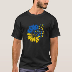 Camiseta Paz Para A Ucrânia Girassol, Borboleta