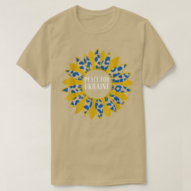 Camiseta Paz Para A Ucrânia Girassol I Stand Com A Ucrânia  (Frente do Design)