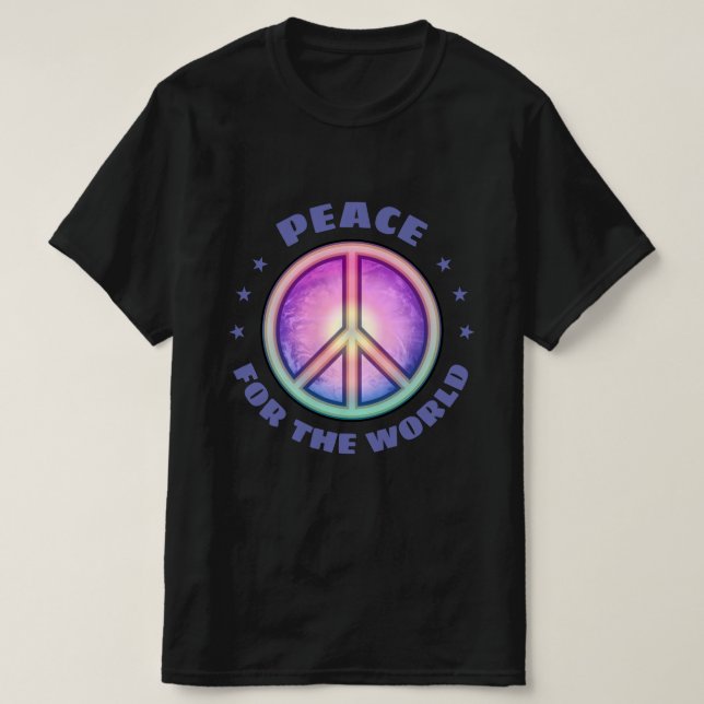 Camiseta Paz para o ☮ Mundial (Frente do Design)