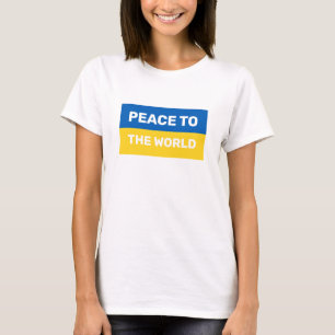 Camiseta Paz para o Mundo Texto nas Cores da Bandeira da Uc