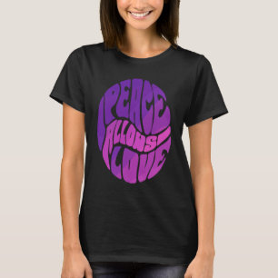Camiseta Paz permite ao amor doce e doce Yoga Retro
