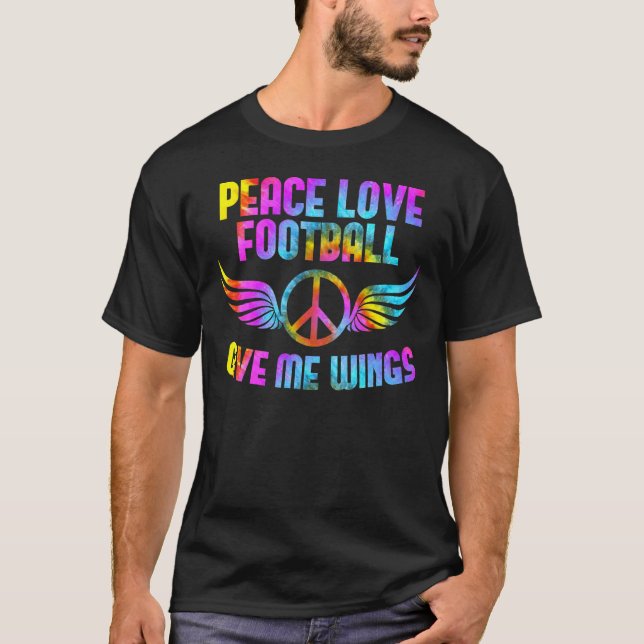 Camiseta Paz que diz a equipe de futebol americano Peace Lo (Frente)