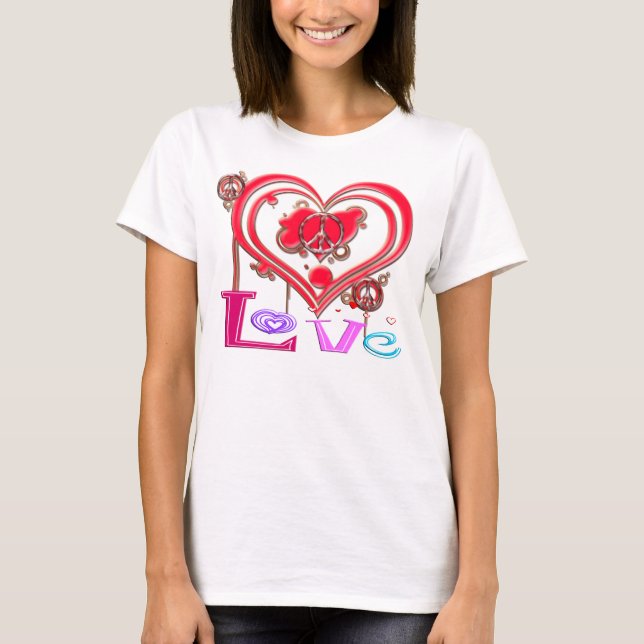 Camiseta Paz retro & amor (Frente)
