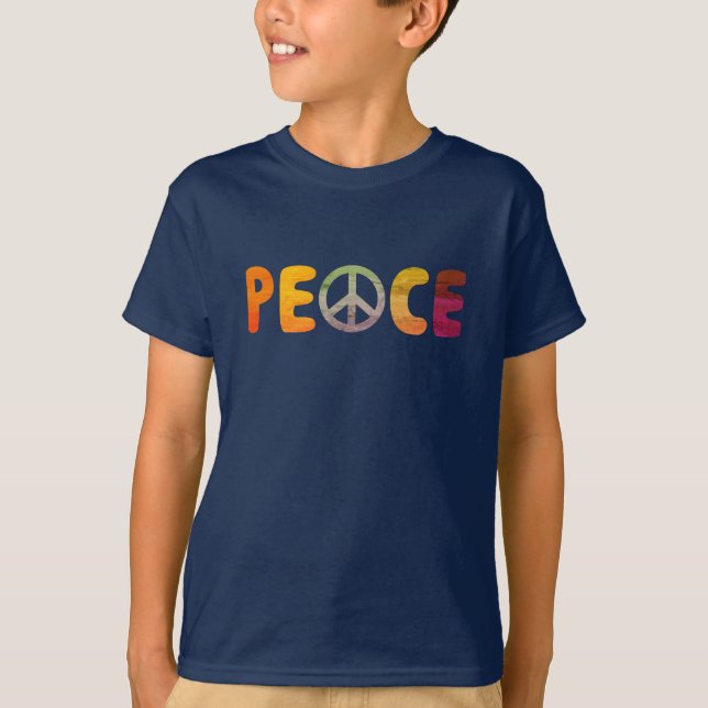 Camiseta Paz, Retro Hippie Vibes Juventude (Frente)