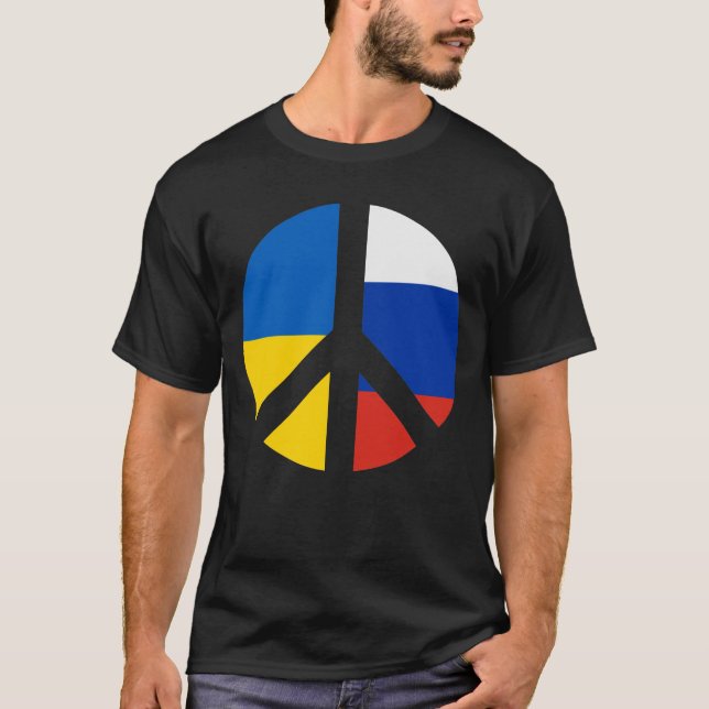 Camiseta Paz Russa Ucraniana - Sem guerra com a Rússia (Frente)