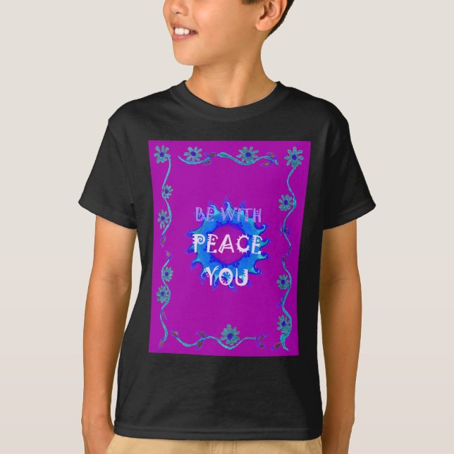 Camiseta Paz Seja Com Seu Padrão De Arte De Texto Inspiraci (Frente)