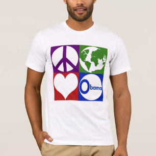 Camiseta Paz, terra, amor, t-shirt de Obama