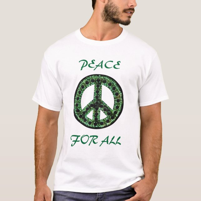 Camiseta paz verde para todo o T (Frente)
