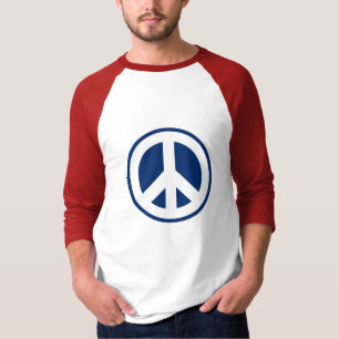 Camiseta Paz vermelha, branca & azul