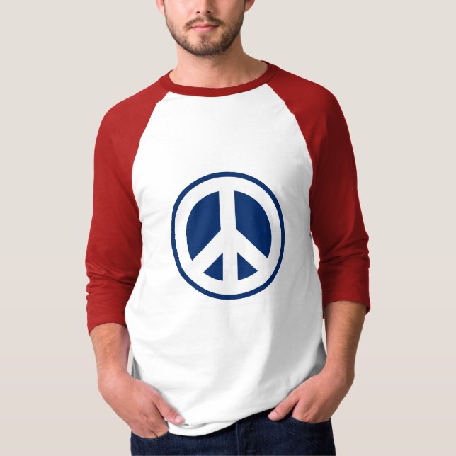 Camiseta Paz Vermelha, Branca e Azul (Frente)