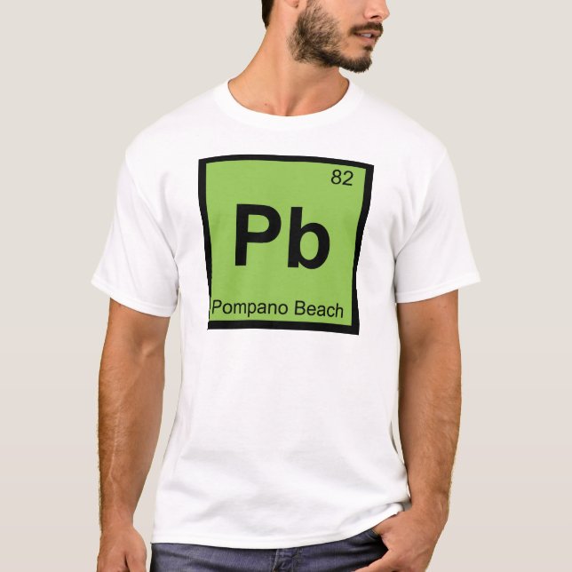 Camiseta Pb - Pompano Beach Flórida Símbolo Químico (Frente)