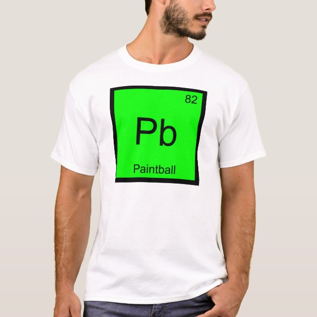 Camiseta Pb - Símbolo de Elemento de Química de Paintball T (Frente)