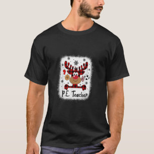 Camiseta PbE7 PE Professor Reindeer de Natal Feliz Natal PE