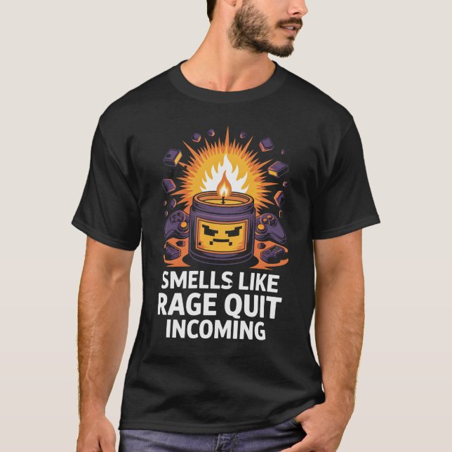 Camiseta PC Gamer Gift Candle Smells Like Rage (Frente)