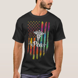 Camiseta PCA Caduceus American Flag USA Heartbeats Enfermei