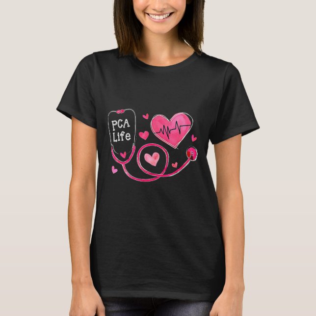 Camiseta Pca Life Valentine Heart Stethoscope  (Frente)