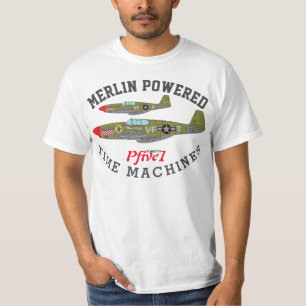 Camiseta Pcinco1 P-51 "Merlin Powered Time Machines"-T-Shir
