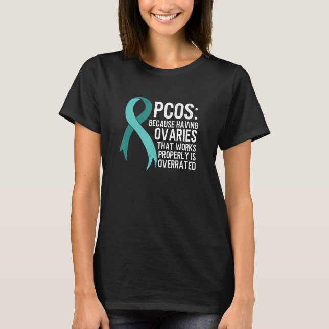 Camiseta PCOS Awareness Polycystic Ovary Syndrome Humor (Frente)