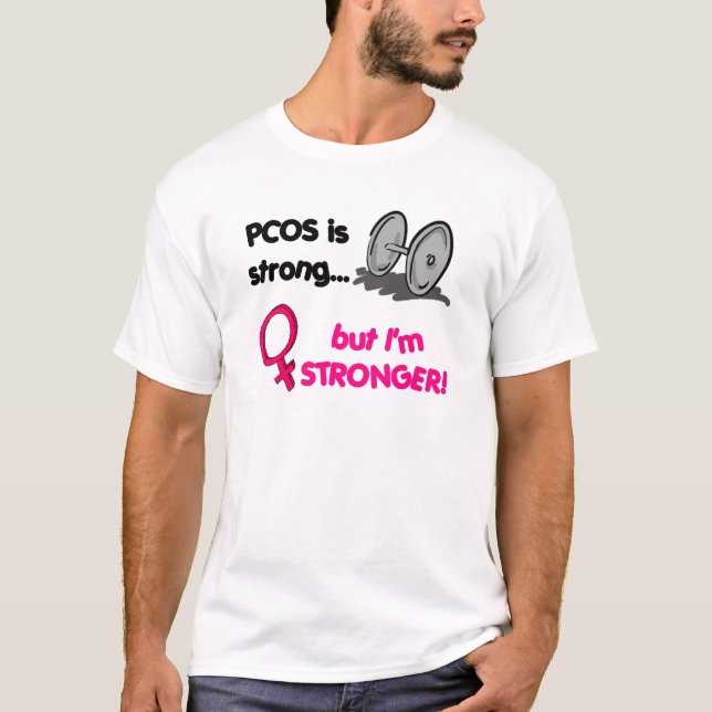 Camiseta PCOS é forte, mas eu sou mais forte (Frente)