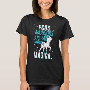 Camiseta Pcos Warrior Ovário Policial Teal Magical Unicórni