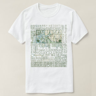 Camiseta PCZ - Lugar da zona do canal do Panamá com mapa