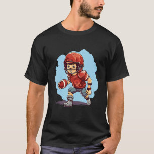 Camiseta Pé Americano de Futebol Jogando Garoto Crianças