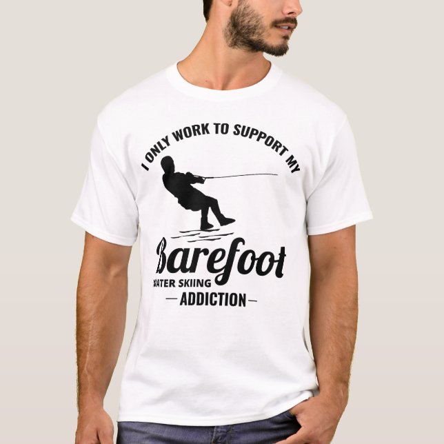 Camiseta Pé descalço-descalço esqui-água Esporte a motor (Frente)