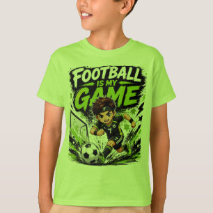 Camiseta Pé É Meu Jogo Design Esportivo Kawaii para Crian