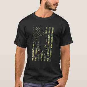 Camiseta Pé Grande 4 De Julho Camouflage American Flag Bigf