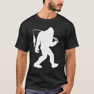 Camiseta Pé-Grande A Pescar Sasquatch Engraçado E Fis Notur