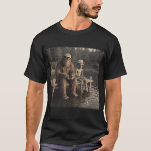 Camiseta Pé Grande Alien Pescaria Homens Engraçados OVNI Sa